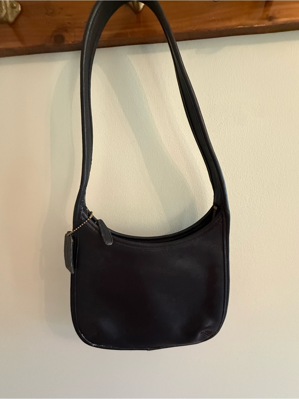Vintage Coach Black Leather Ergo 9020 Shoulder Bag 90s Y2K